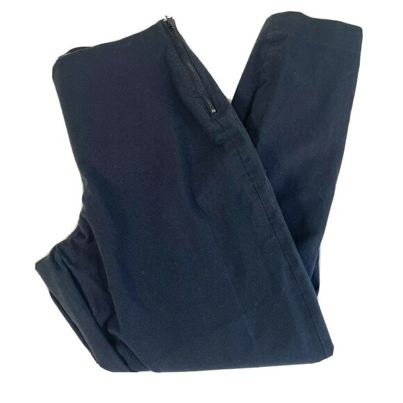 Everlane Womens High Waist Dress Pants Trousers Black Legging Sz 12 Zip Stretch - Picture 1 of 9